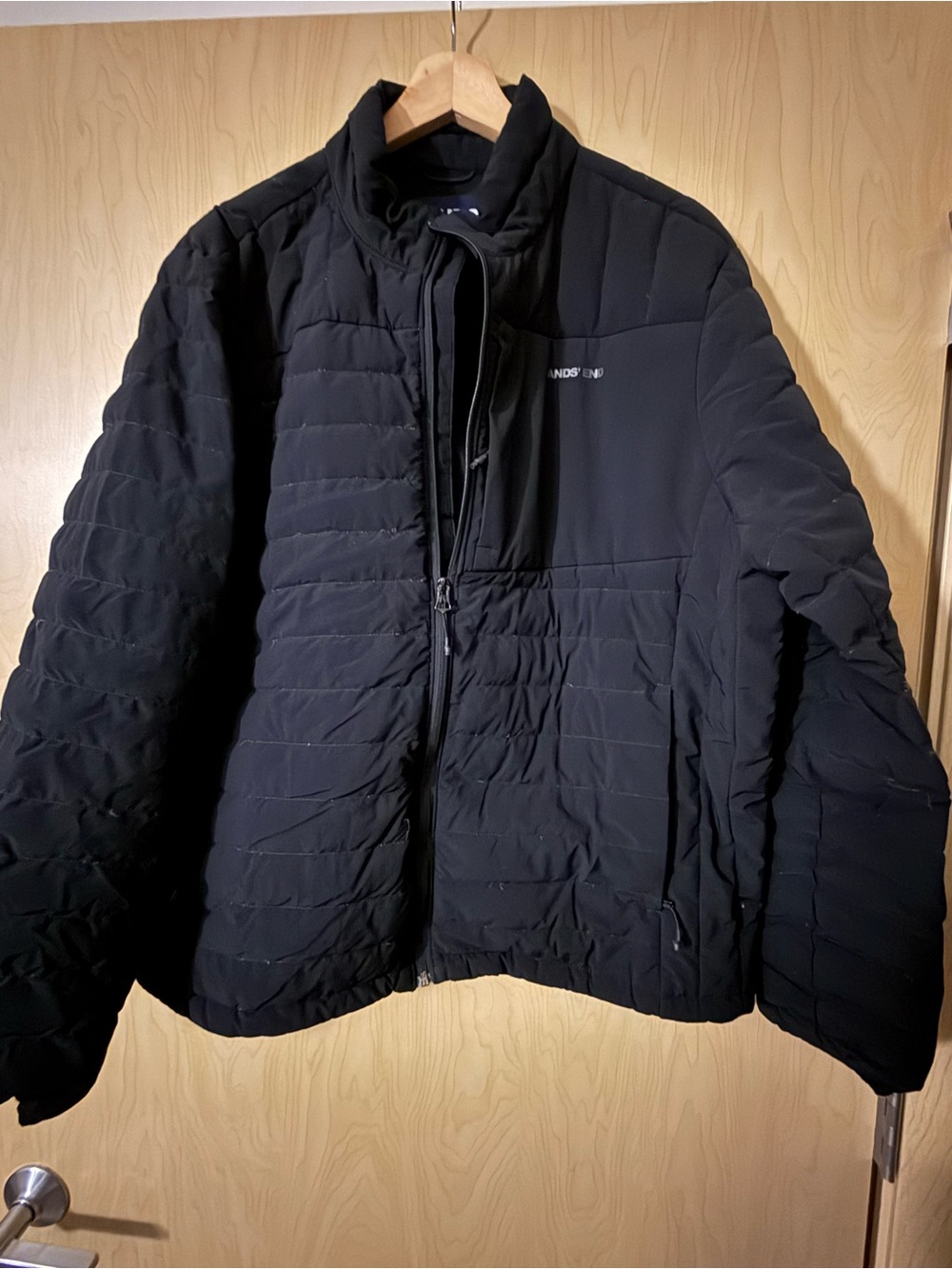 Lands' End Black Quilted Puffer Jacket